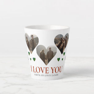 Tasse Latte Elegant Love valentine's day couple 3 photo Nom L
