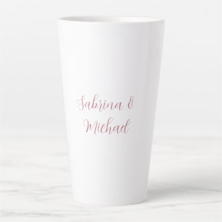 Tasse Latte Élégant minimaliste calligraphie Rose or blanc