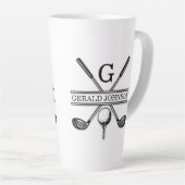 Tasse Latte Élégant minimaliste Golf Monogramme Conception (Angle droit)