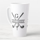Tasse Latte Élégant minimaliste Golf Monogramme Conception (Angle gauche)