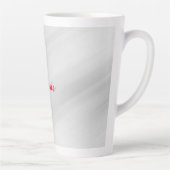 Tasse Latte Élégant moderne élégant Gris Nom rouge (Droite)