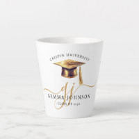 Élégant monogramme de graduation en écriture dorée