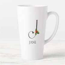 Élégant Monogramme de vacances Initiale J et Nom