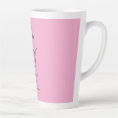 Tasse Latte Élégant Monogramme Professionnel Rose clair (Droite)