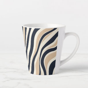 Tasse Latte Élégant Motif de charbon de bois Beige Neutral