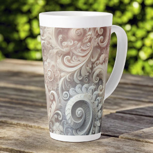 Tasse Latte Élégant Motif de dentelle Pastel Gradient