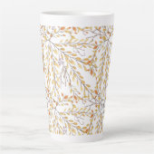 Tasse Latte Élégant Motif de feuillage d'automne personnalisé (Devant)