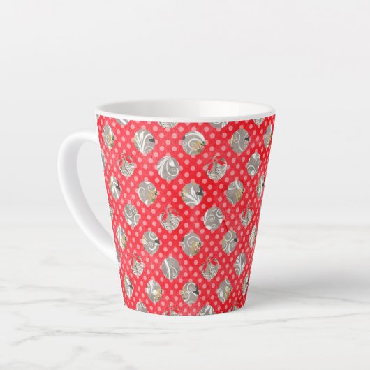 Tasse Latte Élégant Motif de Noël (Angle gauche)