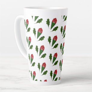 Tasse Latte Élégant motif floral Abstrait Roses et Feuilles