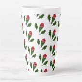 Tasse Latte Élégant motif floral Abstrait Roses et Feuilles (Devant)