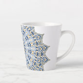 Tasse Latte Élégant Motif oriental perse bleu arabesque (Droite)