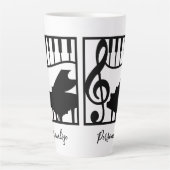 Tasse Latte Elegant Music Piano Keyboard Clef Note Stylish (Devant)