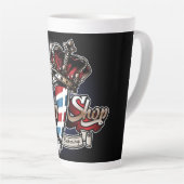 Tasse Latte Élégant poteau en coiffure et couronne Personnalis (Angle droit)