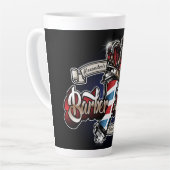 Tasse Latte Élégant poteau en coiffure et couronne Personnalis (Angle gauche)