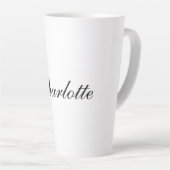 Tasse Latte Élégant Professionnel Ajouter un nom Noir clair Bl (Angle droit)