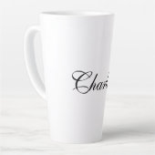 Tasse Latte Élégant Professionnel Ajouter un nom Noir clair Bl (Angle gauche)