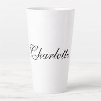 Tasse Latte Élégant Professionnel Ajouter un nom Noir clair Bl