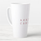 Tasse Latte Elégant professionnel couleur or rose blanc uni (Angle gauche)
