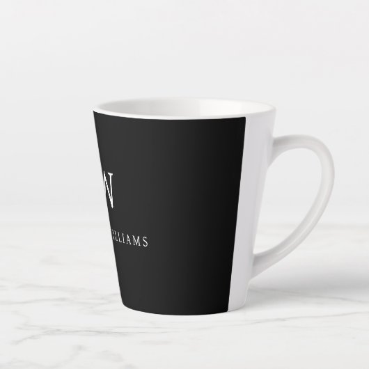 Tasse Latte Élégant professionnel simple Monogramme minimalist (Droite)
