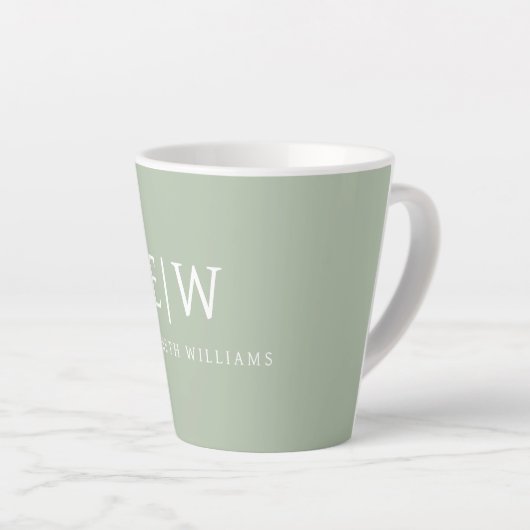 Tasse Latte Élégant professionnel simple Monogramme minimalist (Angle droit)
