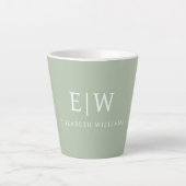 Tasse Latte Élégant professionnel simple Monogramme minimalist (Devant)