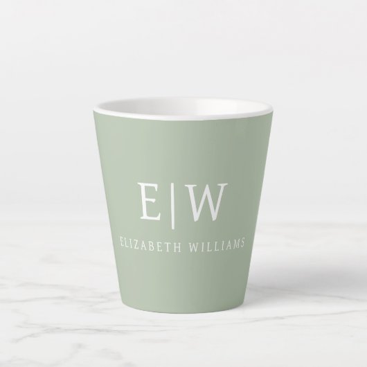 Tasse Latte Élégant professionnel simple Monogramme minimalist (Devant)