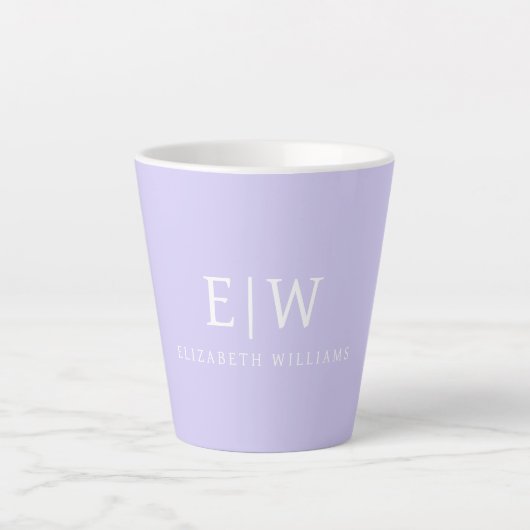 Tasse Latte Élégant professionnel simple Monogramme minimalist (Devant)