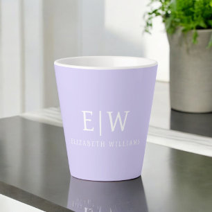 Tasse Latte Élégant professionnel simple Monogramme minimalist