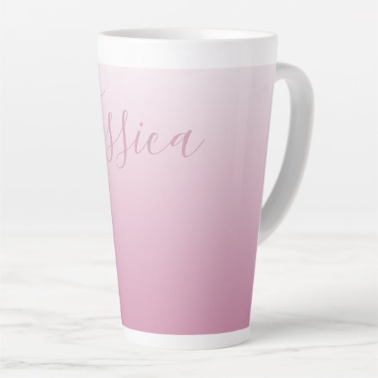 Tasse Latte Élégant script et rose modifiable (n'importe quell (Angle droit)