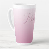 Tasse Latte Élégant script et rose modifiable (n'importe quell (Angle gauche)