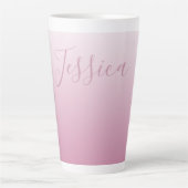 Tasse Latte Élégant script et rose modifiable (n'importe quell (Devant)