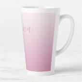 Tasse Latte Élégant script et rose modifiable (n'importe quell (Droite)