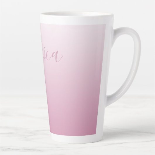 Tasse Latte Élégant script et rose modifiable (n'importe quell (Droite)