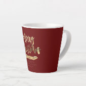 Tasse Latte Élégant Script Joyeux Noël et Bonne Année (Angle droit)