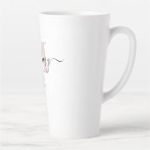 Tasse Latte Élégant script maman Monogramme rose subtil (Droite)