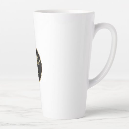 Tasse Latte Élégant Script moderne Noir et Or Noël (Droite)
