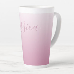Tasse Latte Élégant Script & Rose (toute couleur) Ombre modifi