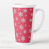 Tasse Latte Elegant Silver Snowflake | Winter Holiday  (Droite)