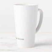 Tasse Latte Élégant Simple Noir & Blanc Minimaliste (Angle droit)