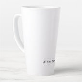 Tasse Latte Élégant Simple Noir & Blanc Minimaliste (Angle gauche)
