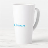 Tasse Latte Élégant style rétro Ciel bleu blanc (Angle droit)