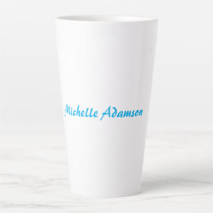 Tasse Latte Élégant style rétro Ciel bleu blanc