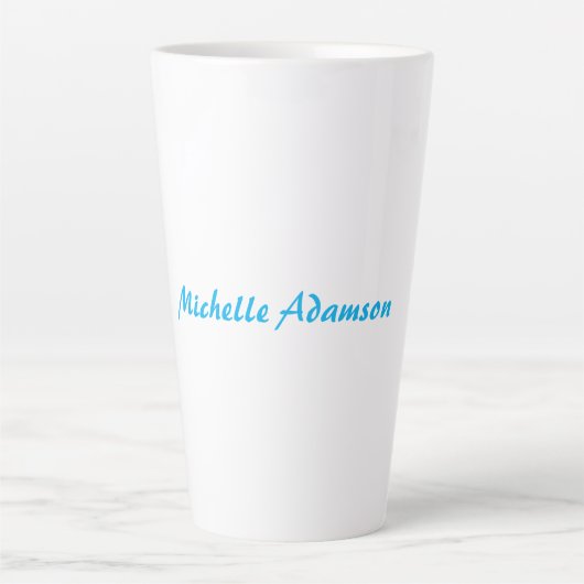 Tasse Latte Élégant style rétro Ciel bleu blanc (Devant)