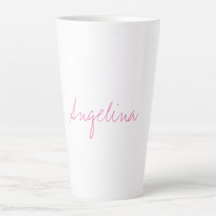 Tasse Latte Élégant stylé tendance unique écriture manuscrite 
