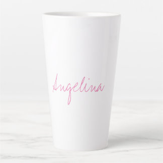 Tasse Latte Élégant stylé tendance unique écriture manuscrite 