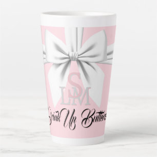 Tasse Latte Élégant Tiffany Anniversaire Monogramme rose