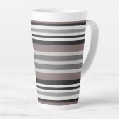 Tasse Latte Elégant Tons Terre Brown Savannah Stripes Motif (Angle droit)