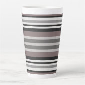 Tasse Latte Elégant Tons Terre Brown Savannah Stripes Motif (Devant)