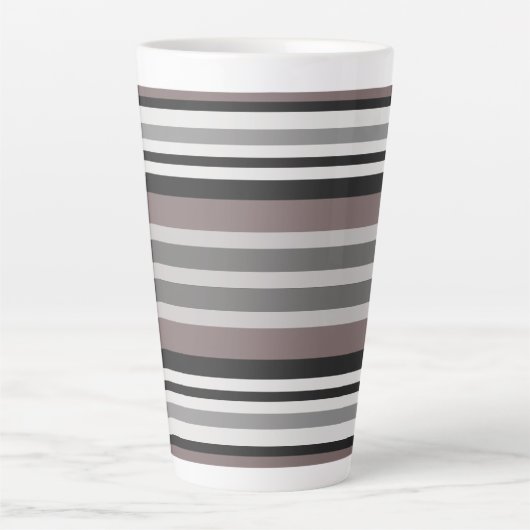 Tasse Latte Elégant Tons Terre Brown Savannah Stripes Motif (Devant)
