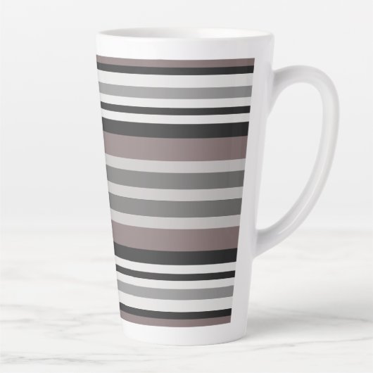 Tasse Latte Elégant Tons Terre Brown Savannah Stripes Motif (Droite)